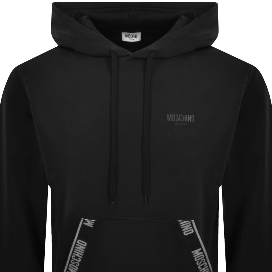 Image number 2 for Moschino Active Logo Tape Hoodie Black