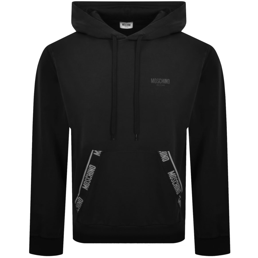 Image number 1 for Moschino Active Logo Tape Hoodie Black