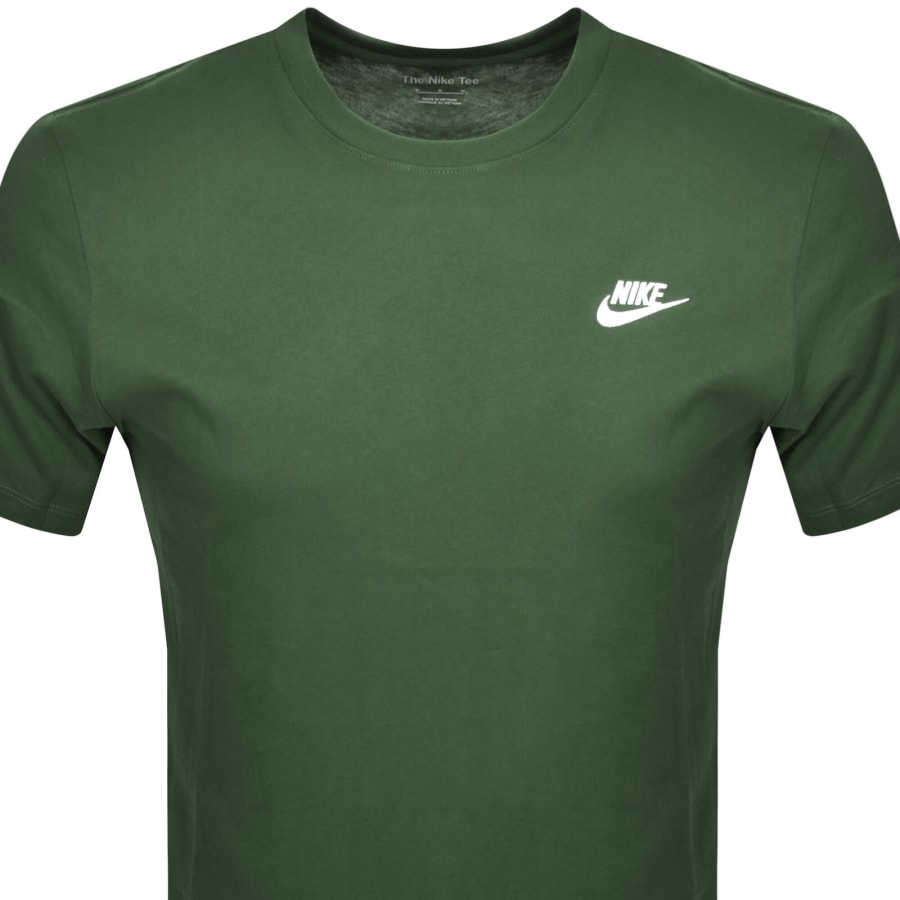 Image number 2 for Nike Crew Neck Club T Shirt Green