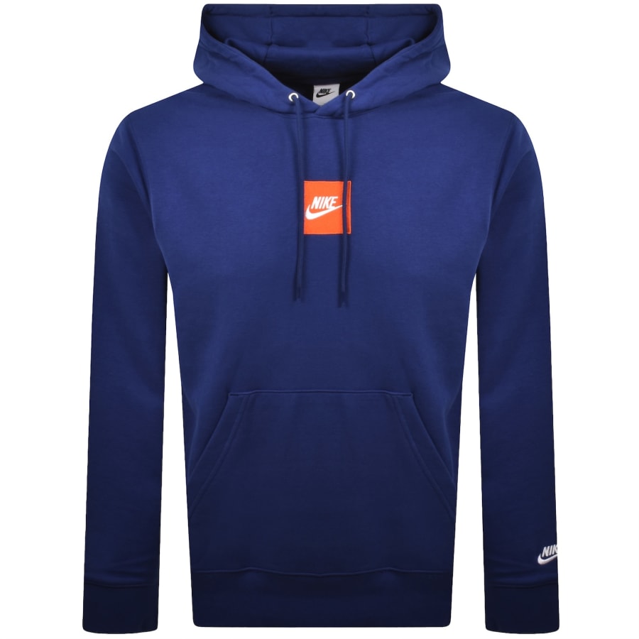 Image number 2 for Nike Logo Hoodie Blue