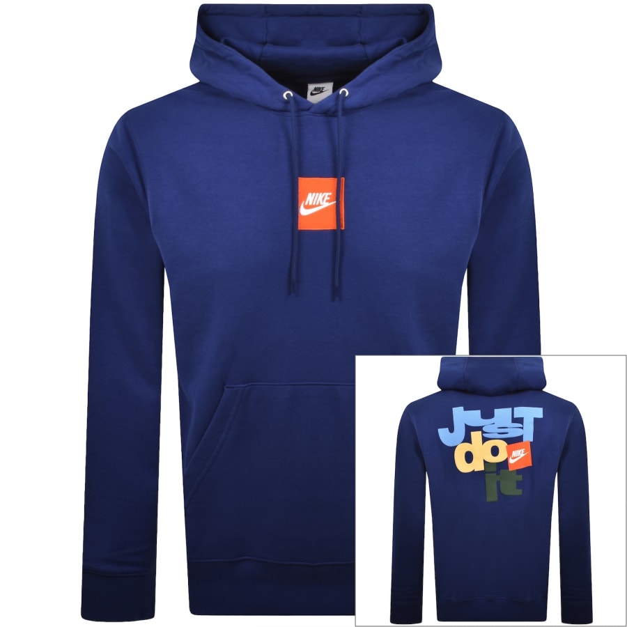 Image number 1 for Nike Logo Hoodie Blue