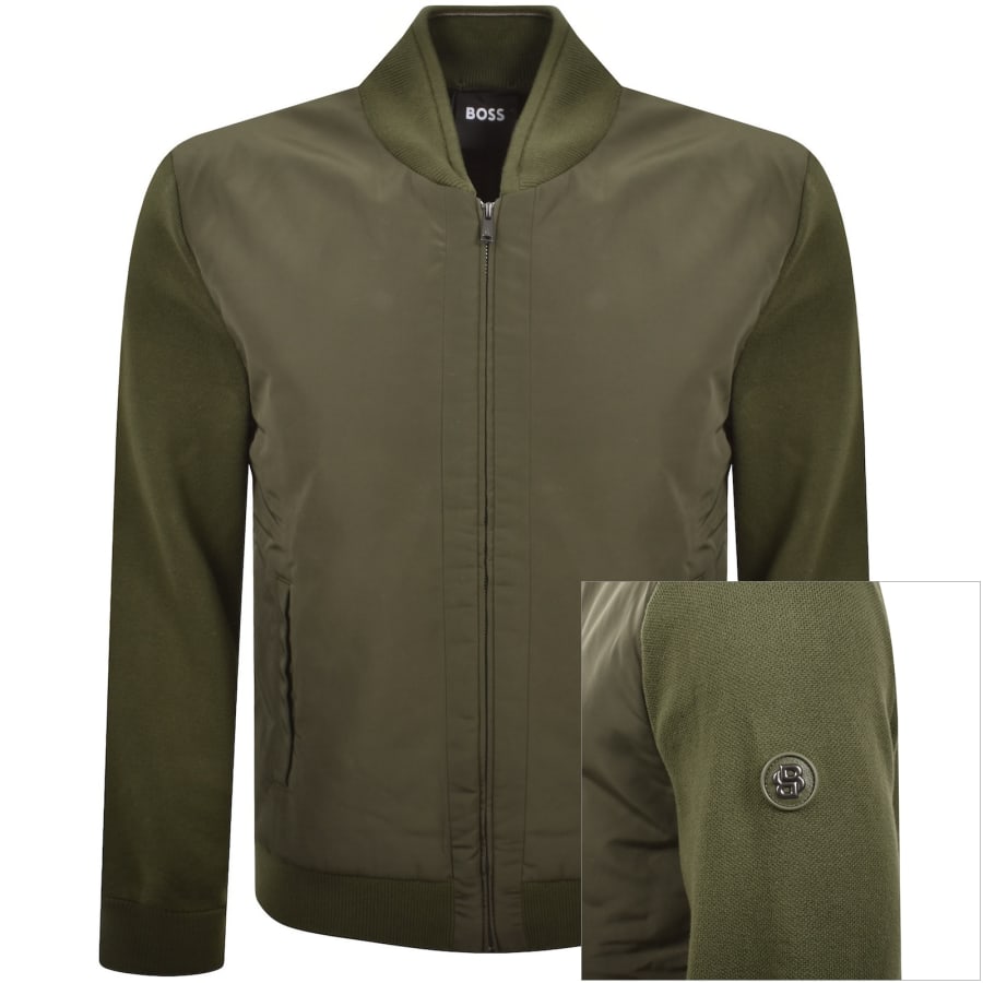 Image number 1 for BOSS Levaio Hybrid Jacket Green