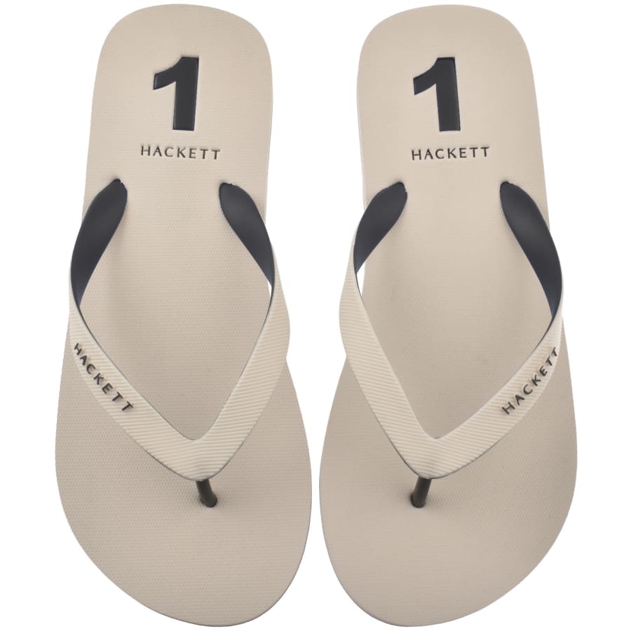 Image number 1 for Hackett Capri Numbers Flip Flops Off White