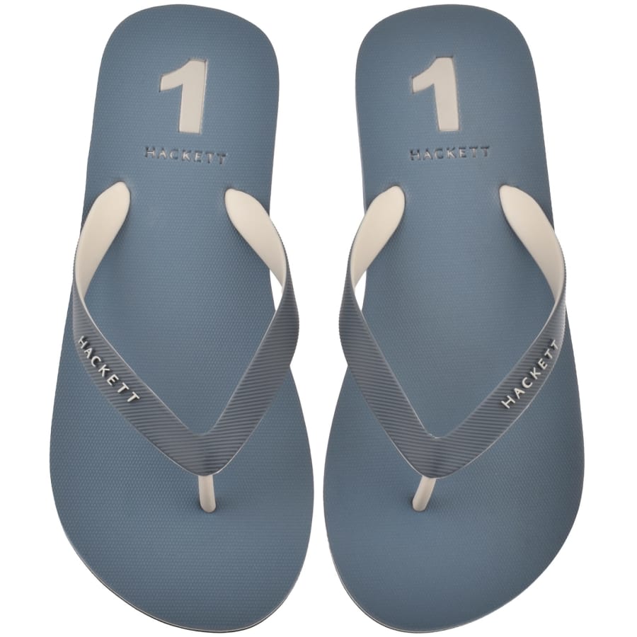 Image number 1 for Hackett Capri Numbers Flip Flops Thames Blue