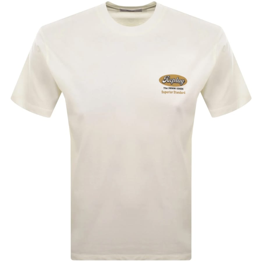 Image number 2 for Replay Graphic T Shirt Off White