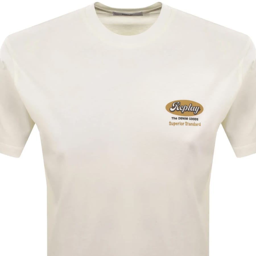 Image number 3 for Replay Graphic T Shirt Off White