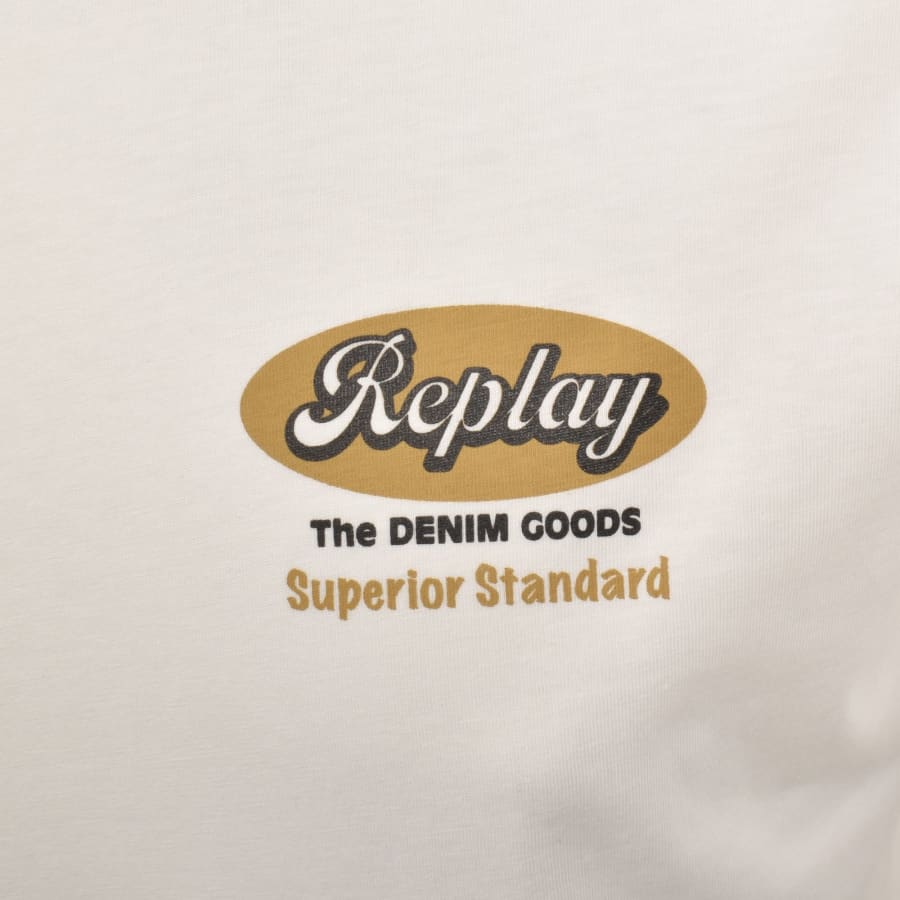 Image number 4 for Replay Graphic T Shirt Off White