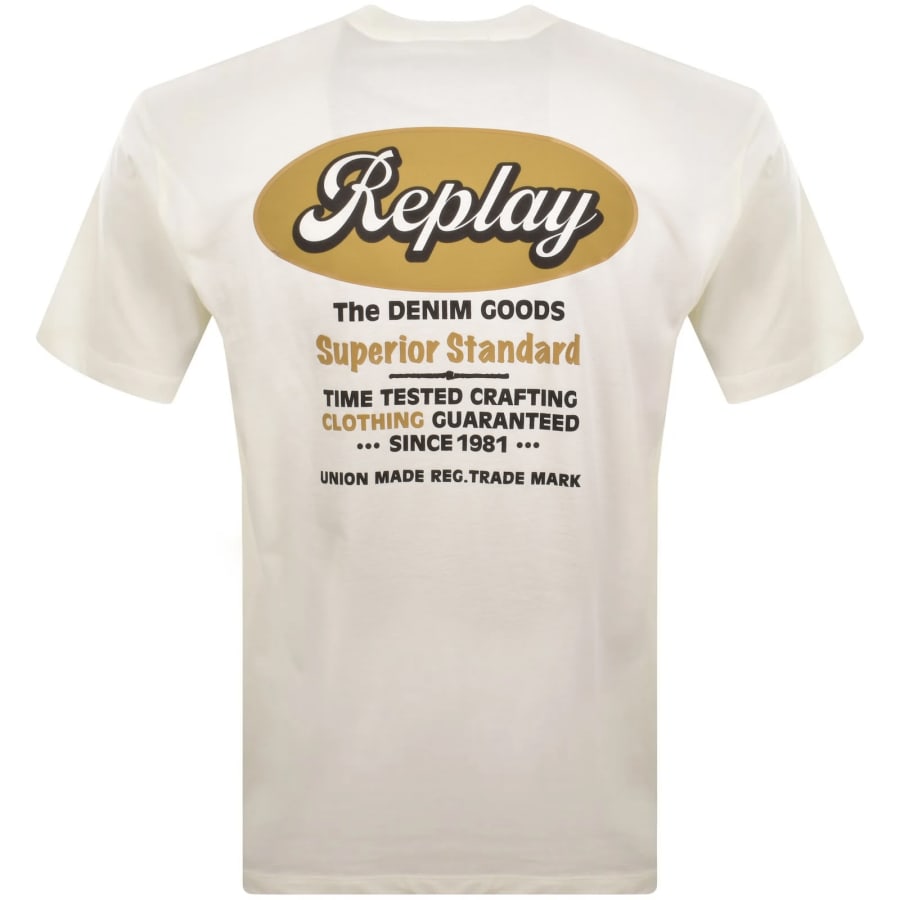 Image number 5 for Replay Graphic T Shirt Off White