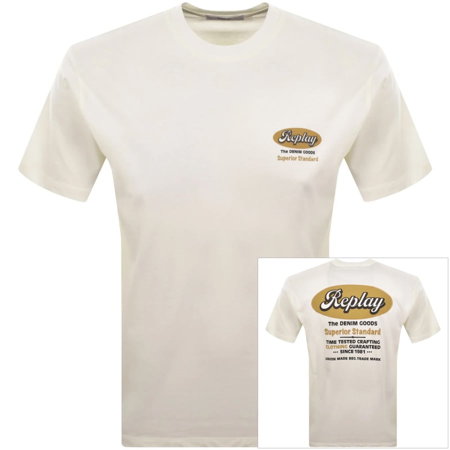 Image number 1 for Replay Graphic T Shirt Off White