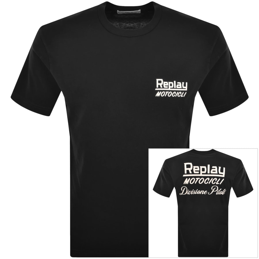Image number 1 for Replay Graphic T Shirt Black