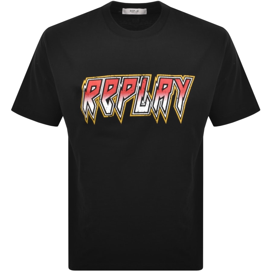 Image number 1 for Replay Graphic T Shirt Black