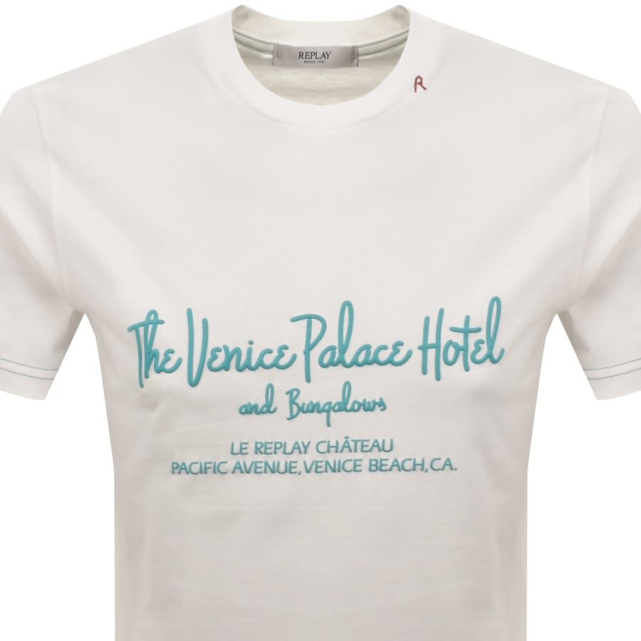 Image number 2 for Replay Graphic T Shirt Natural White