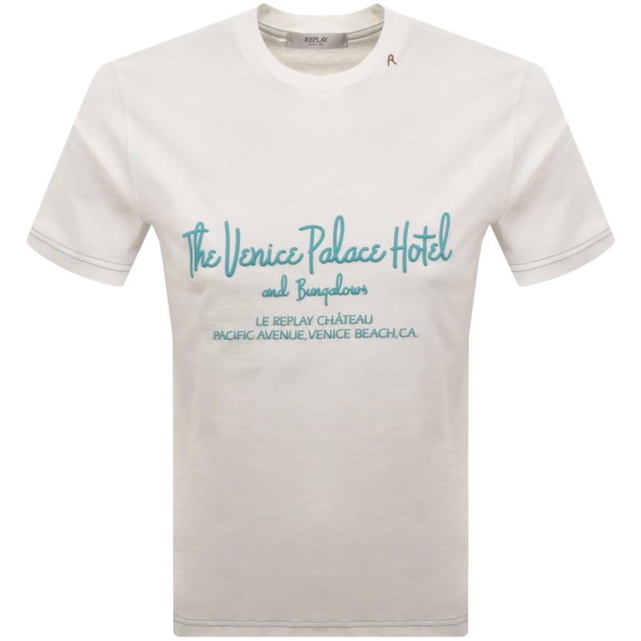 Image number 1 for Replay Graphic T Shirt Natural White