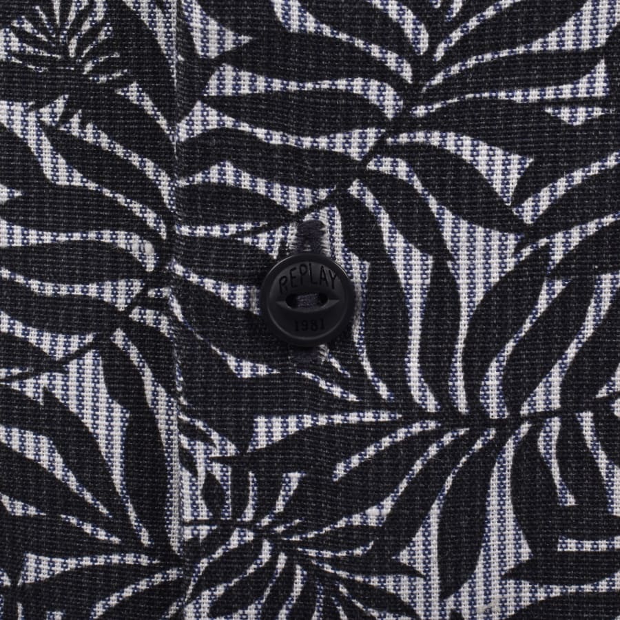 Image number 4 for Replay All Over Print Shirt Blue