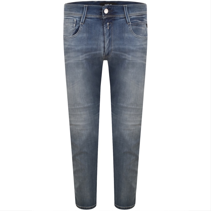 Image number 2 for Replay Anbass Slim Fit Jeans Light Wash Blue