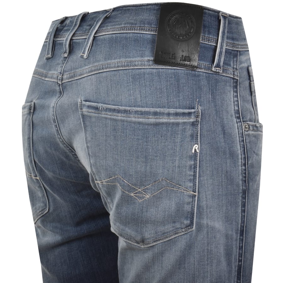 Image number 4 for Replay Anbass Slim Fit Jeans Light Wash Blue