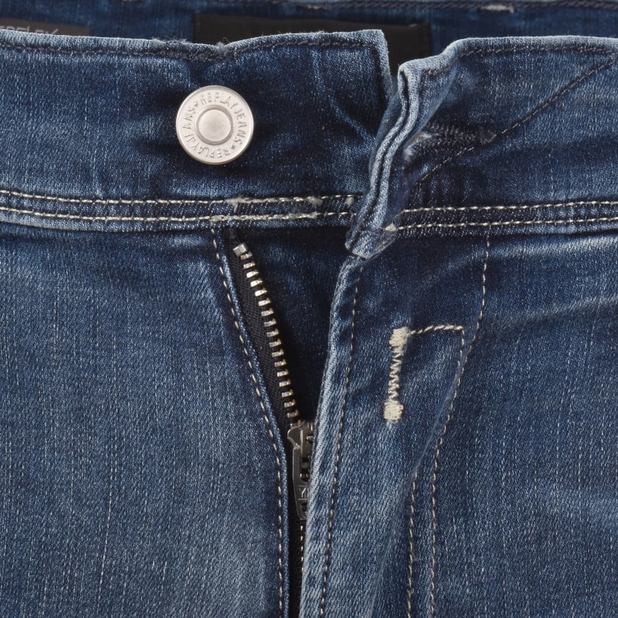 Image number 5 for Replay Anbass Slim Fit Jeans Light Wash Blue