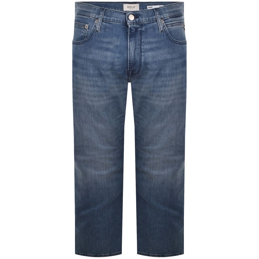 Image number 2 for Replay Aideen Straight Fit Jeans Medium Blue