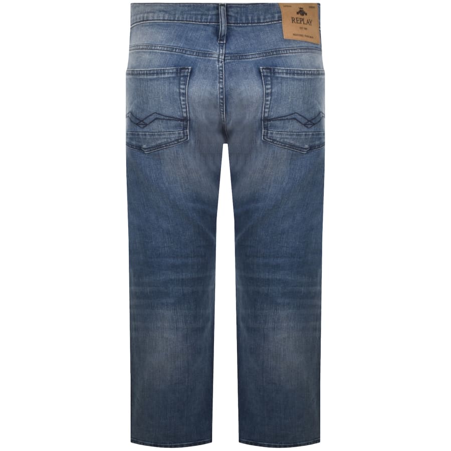 Image number 3 for Replay Aideen Straight Fit Jeans Medium Blue