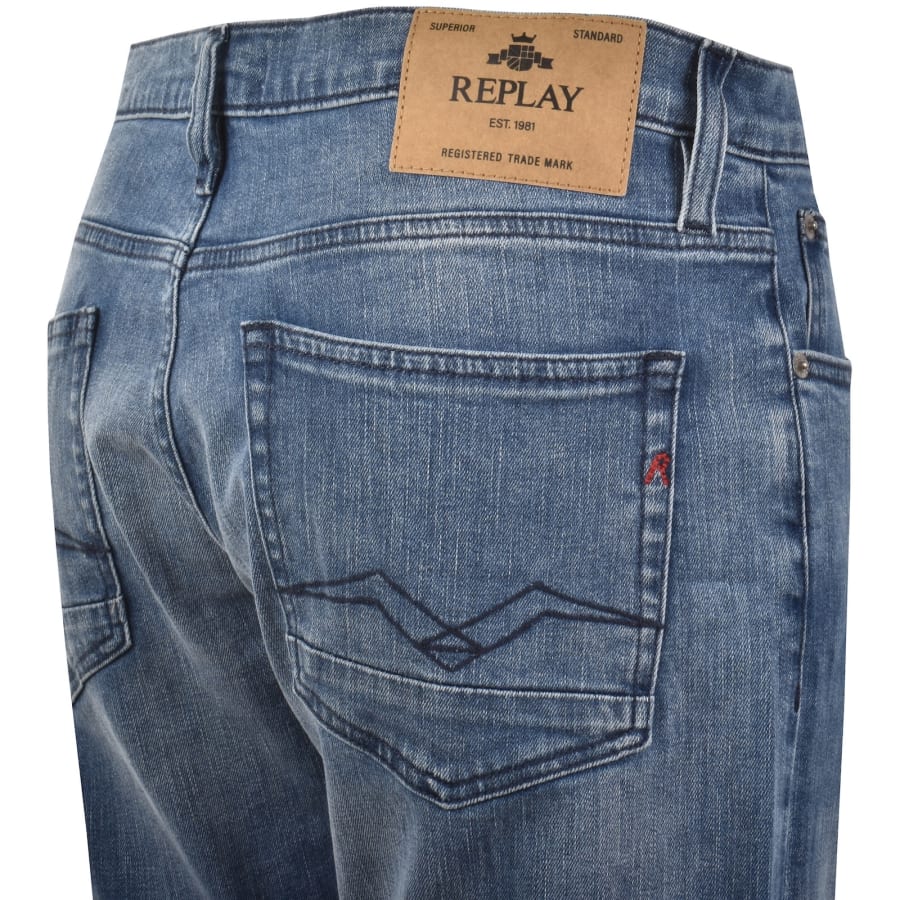 Image number 4 for Replay Aideen Straight Fit Jeans Medium Blue