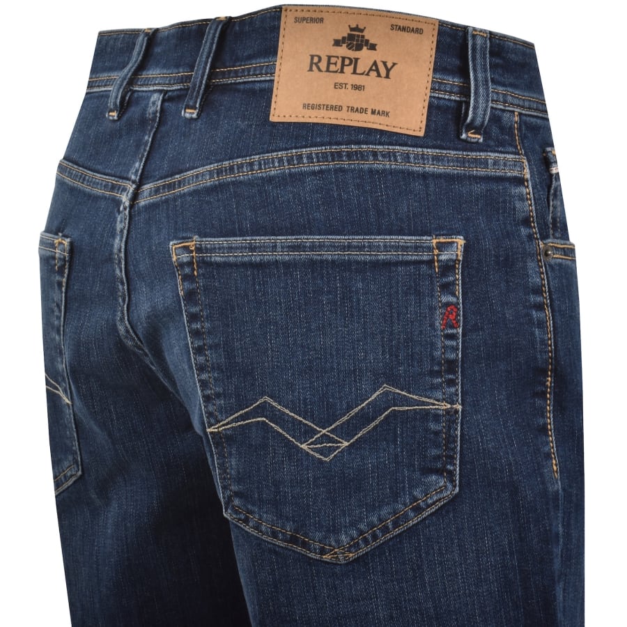 Image number 4 for Replay Grover Straight Fit Denim Shorts Blue