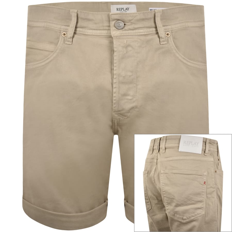 Image number 1 for Replay RBJ 981 Shorts Beige