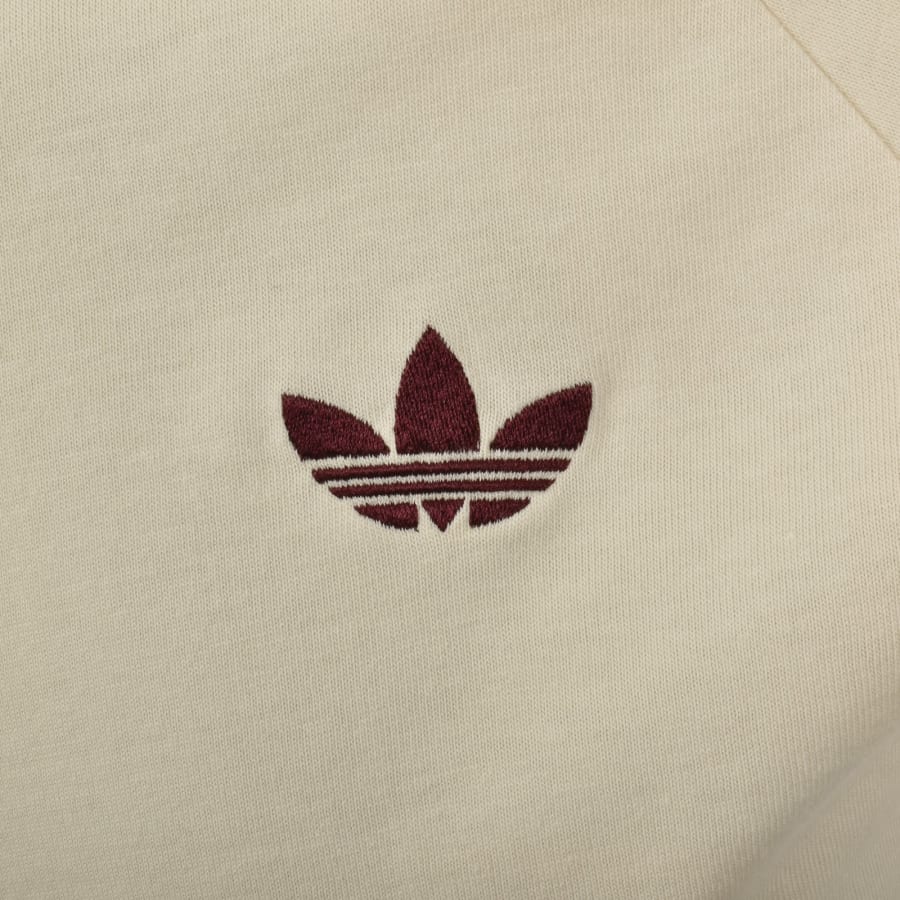 Image number 3 for adidas Originals 3 Stripe T Shirt Cream