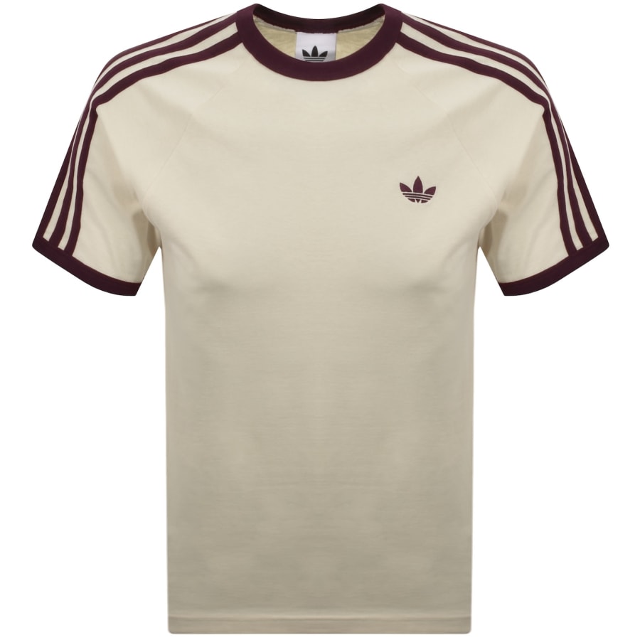 Image number 1 for adidas Originals 3 Stripe T Shirt Cream