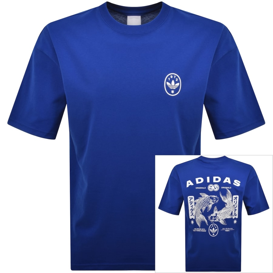 Image number 1 for adidas Originals Koi GFX T Shirt Blue