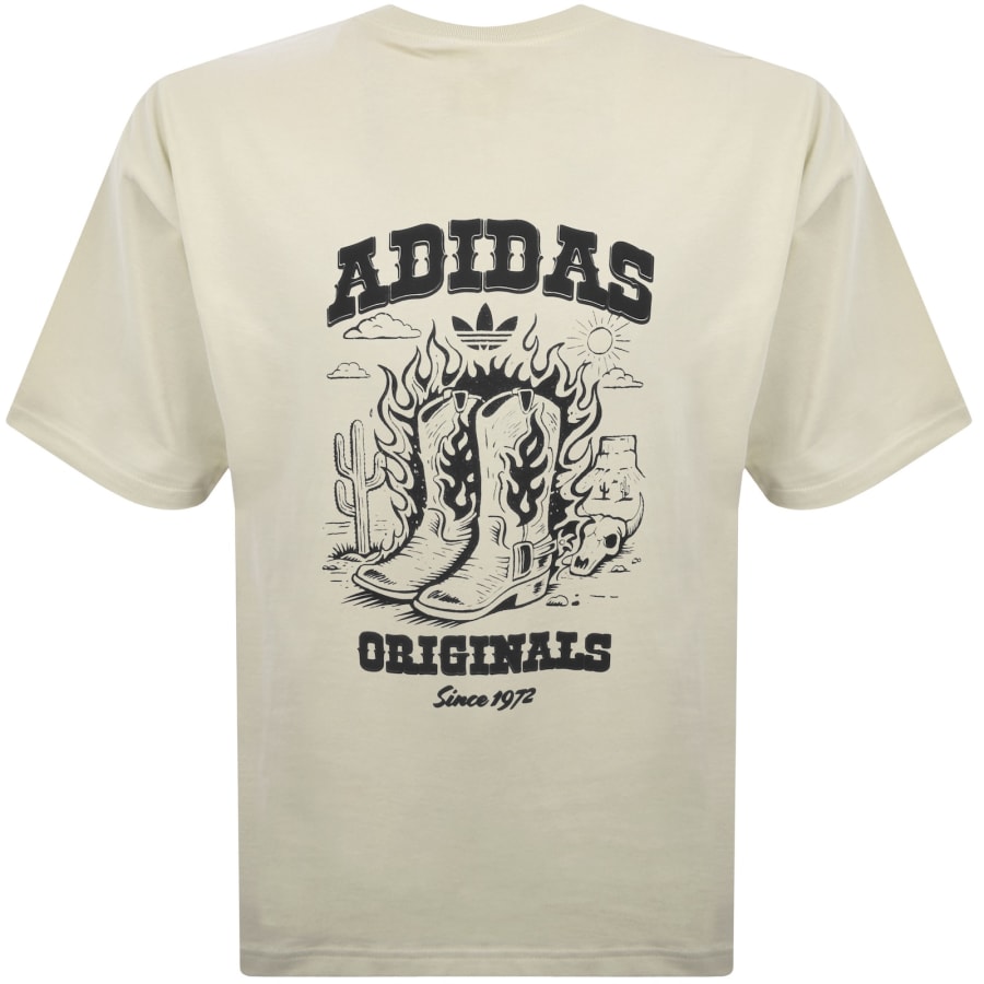 Image number 5 for adidas Originals Boots GFX T Shirt Beige