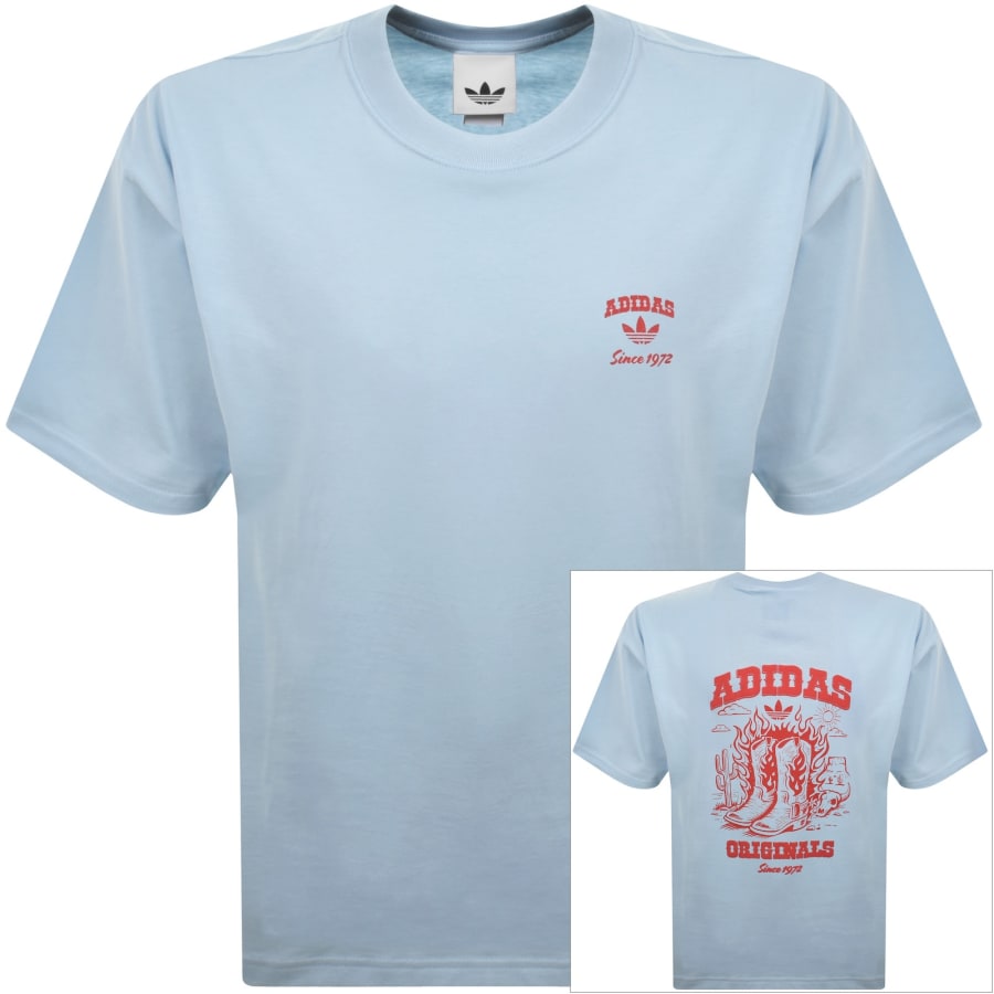 Image number 1 for adidas Originals Boots GFX T Shirt Blue