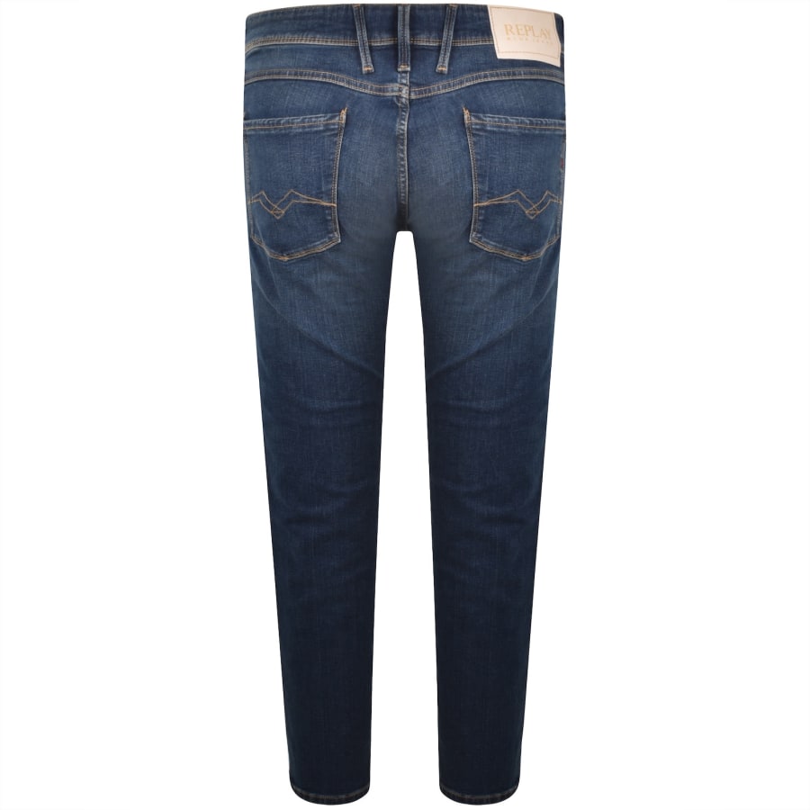 Image number 3 for Replay Anbass Slim Fit Jeans Mid Wash Blue