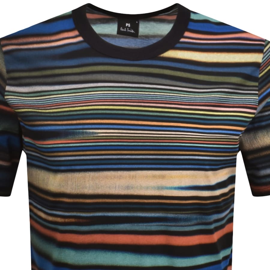 Image number 2 for Paul Smith Striped Regular Fit T Shirt Black