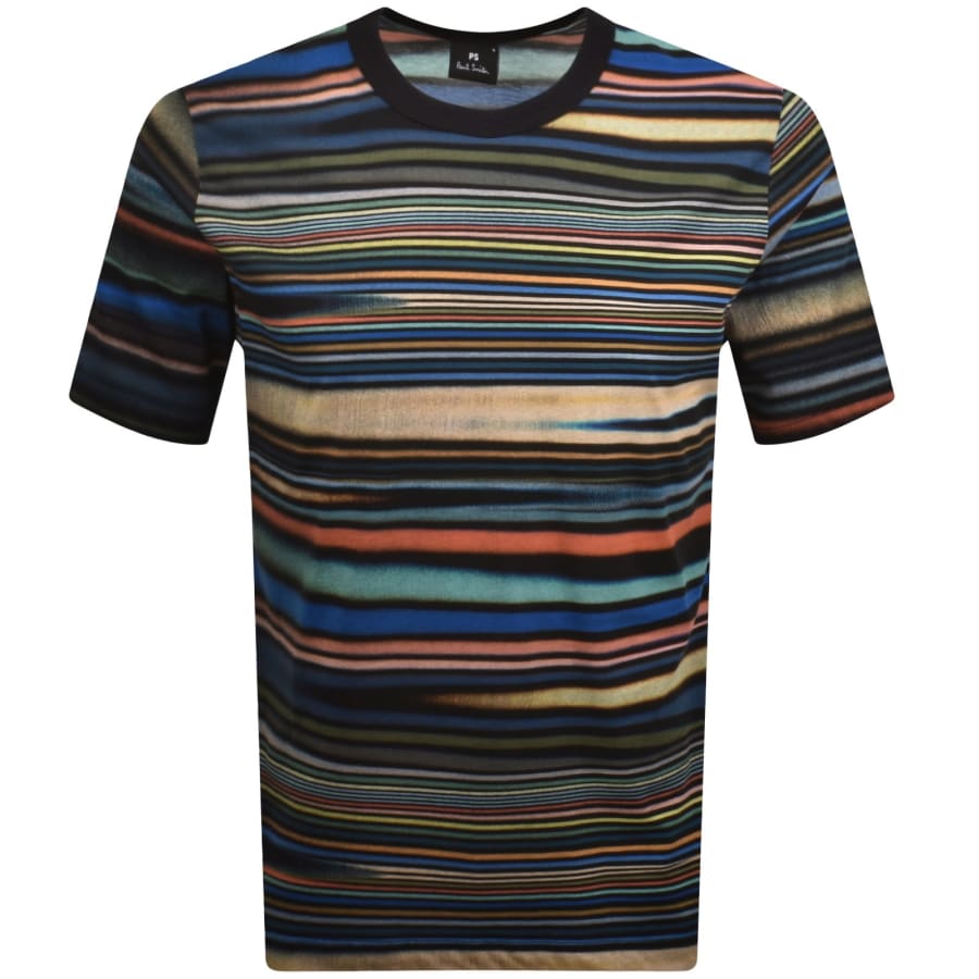 Image number 1 for Paul Smith Striped Regular Fit T Shirt Black