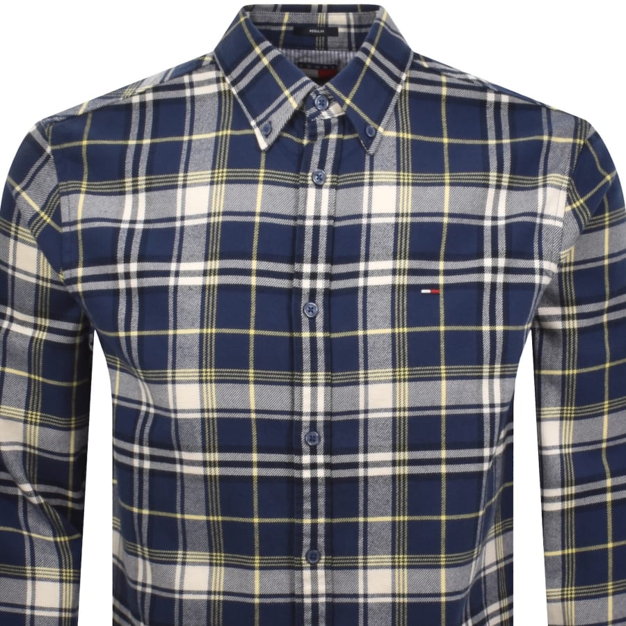 Image number 2 for Tommy Jeans Flannel Check Shirt Navy