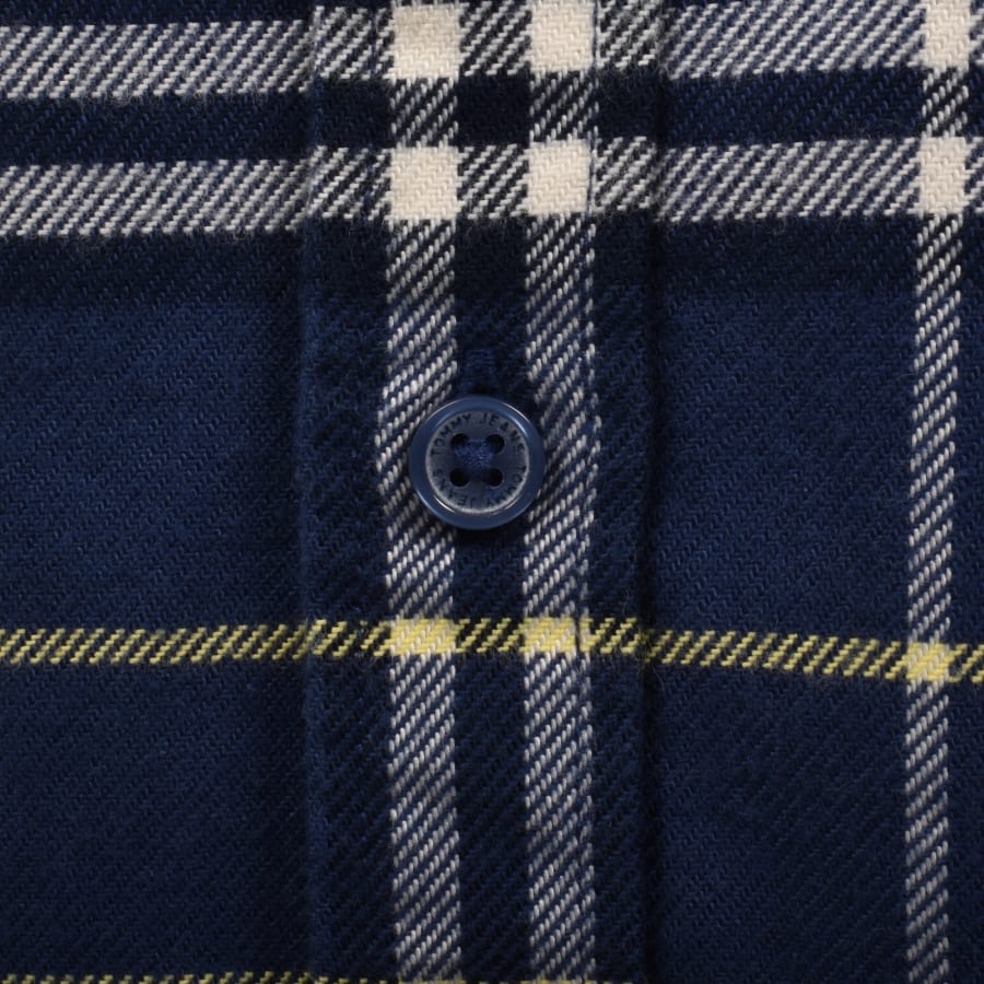 Image number 4 for Tommy Jeans Flannel Check Shirt Navy