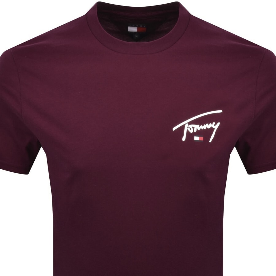Image number 2 for Tommy Jeans Signature T Shirt Purple