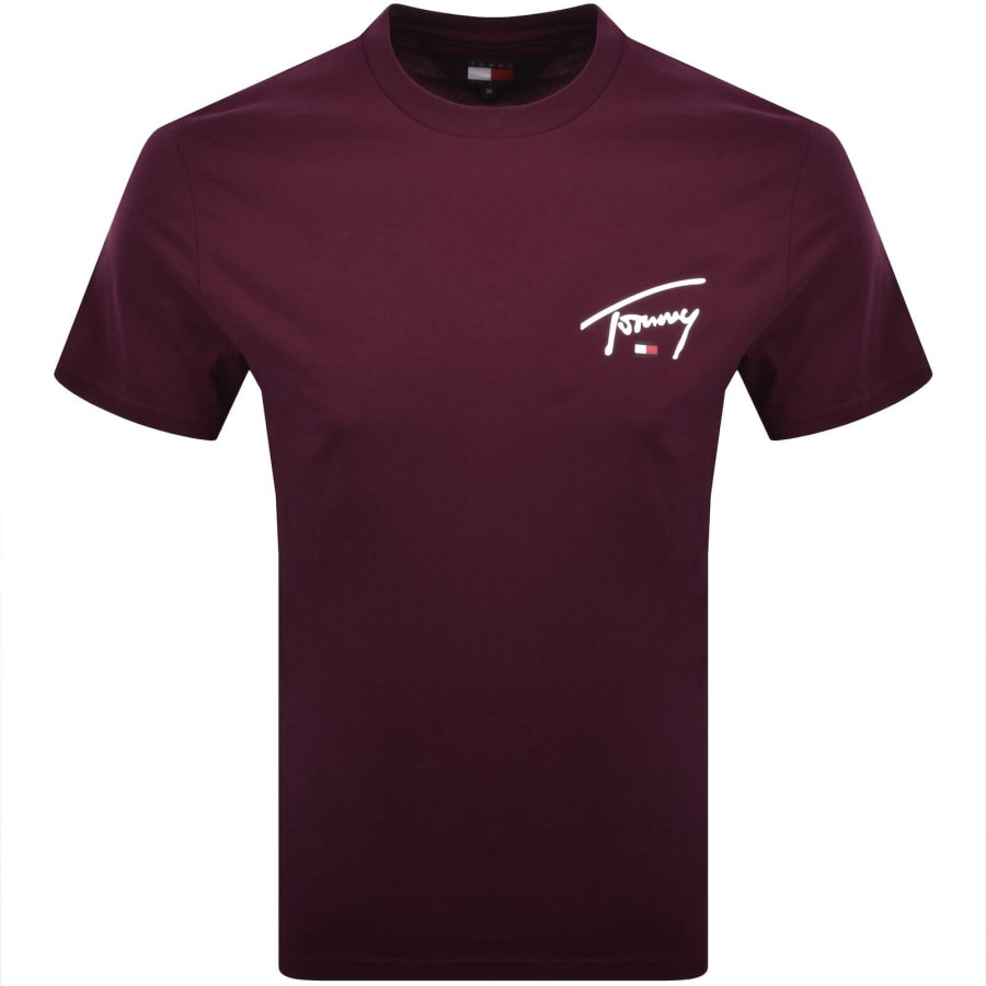 Image number 1 for Tommy Jeans Signature T Shirt Purple