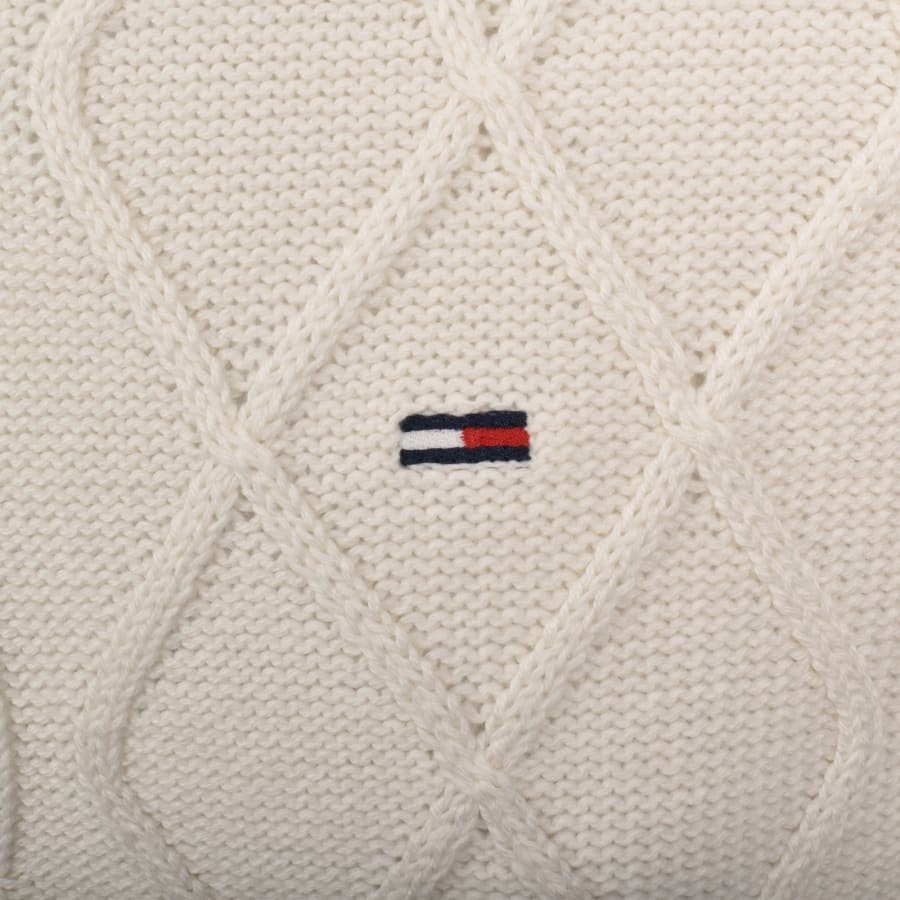 Image number 3 for Tommy Jeans Cable Knit Jumper Off White