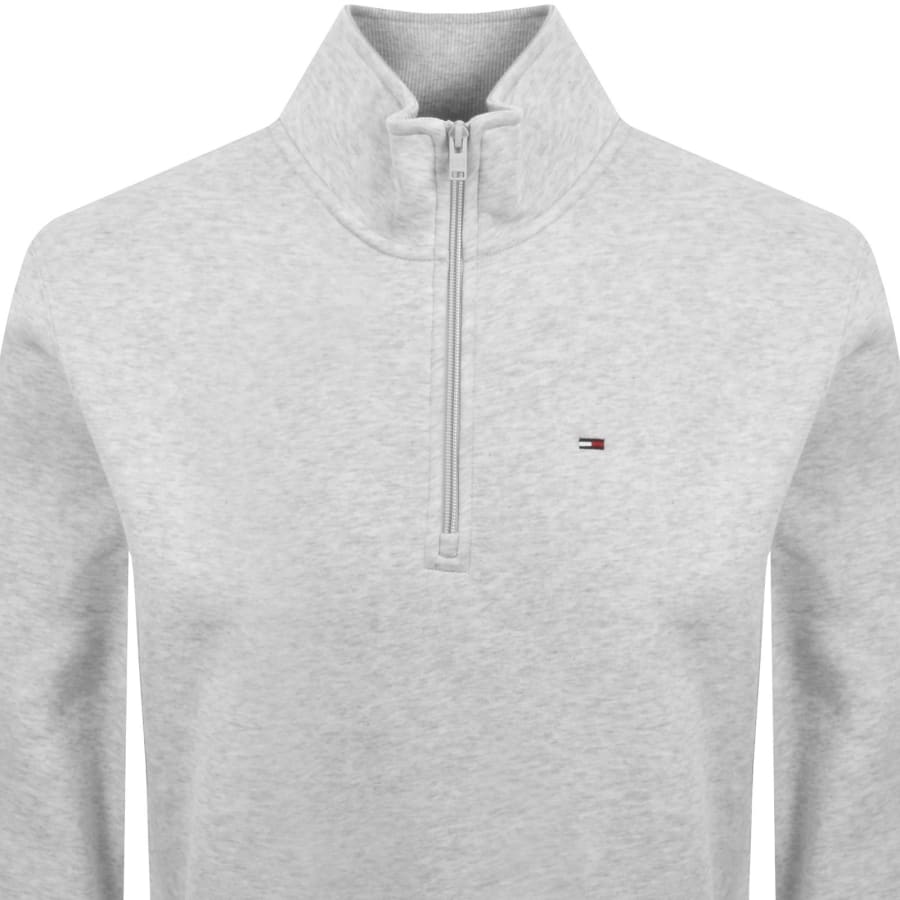 Image number 2 for Tommy Jeans Quarter Zip Sweatshirt Grey