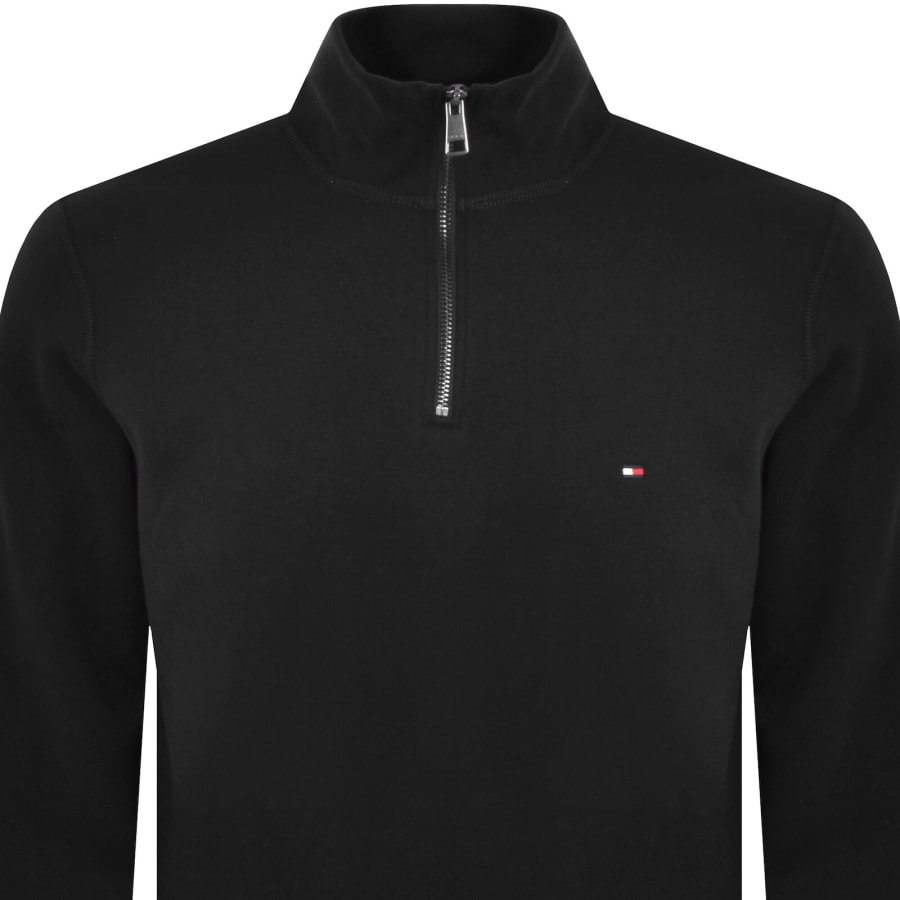 Image number 2 for Tommy Hilfiger Quarter Zip Fleece Sweatshirt Black