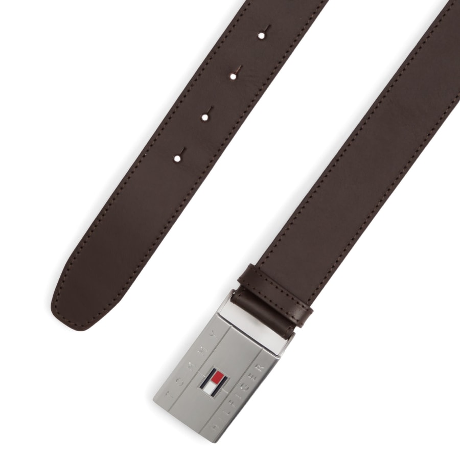 Image number 2 for Tommy Hilfiger Flag Plaque Belt Brown