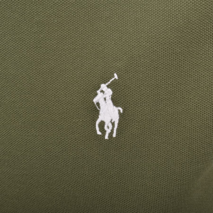 Image number 3 for Ralph Lauren Stretch Mesh Zip Polo Green
