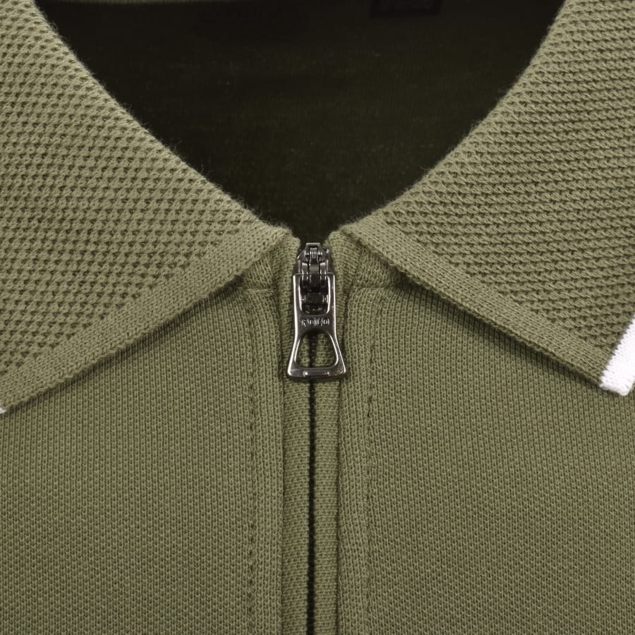 Image number 4 for Ralph Lauren Stretch Mesh Zip Polo Green