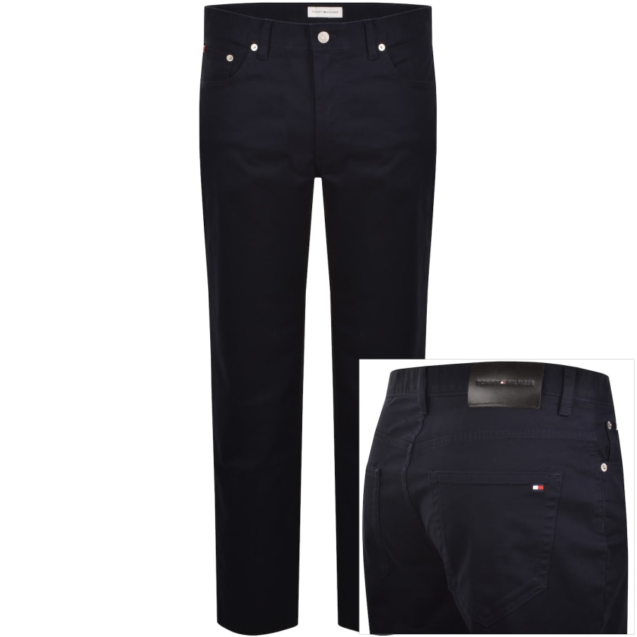 Image number 1 for Tommy Hilfiger Denton Twill Trousers Navy Blue