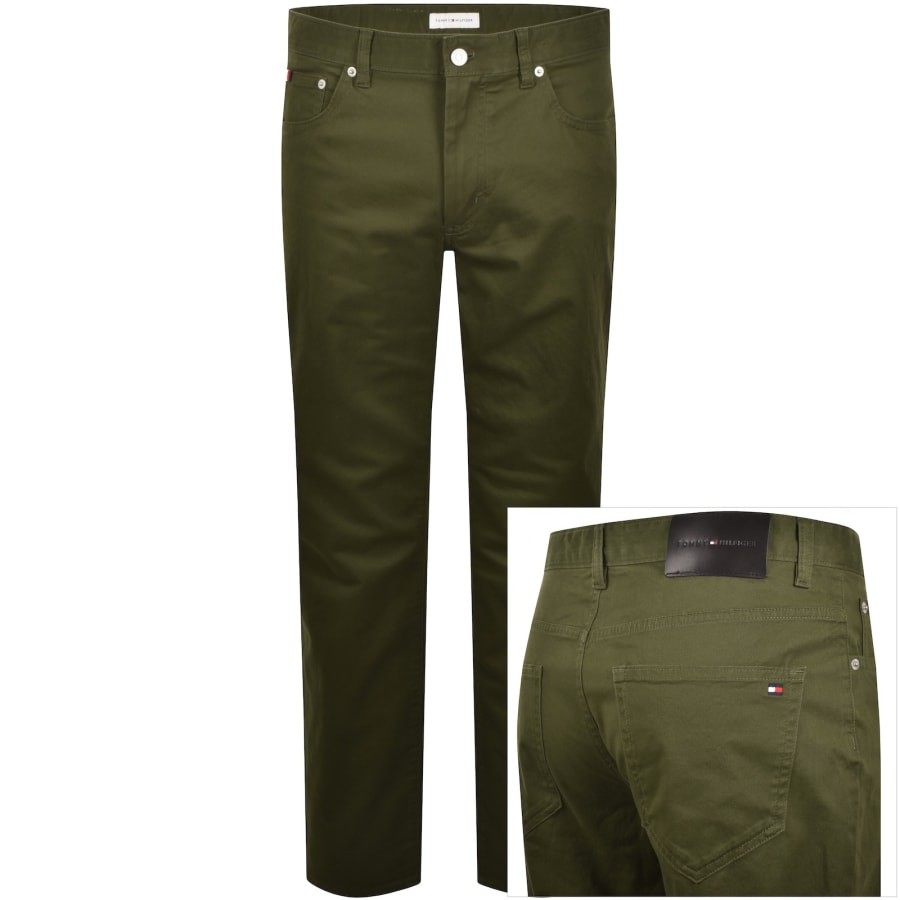 Image number 1 for Tommy Hilfiger Denton Twill Trousers Green