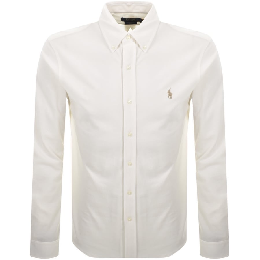 Image number 1 for Ralph Lauren Featherweight Mesh Shirt Cream
