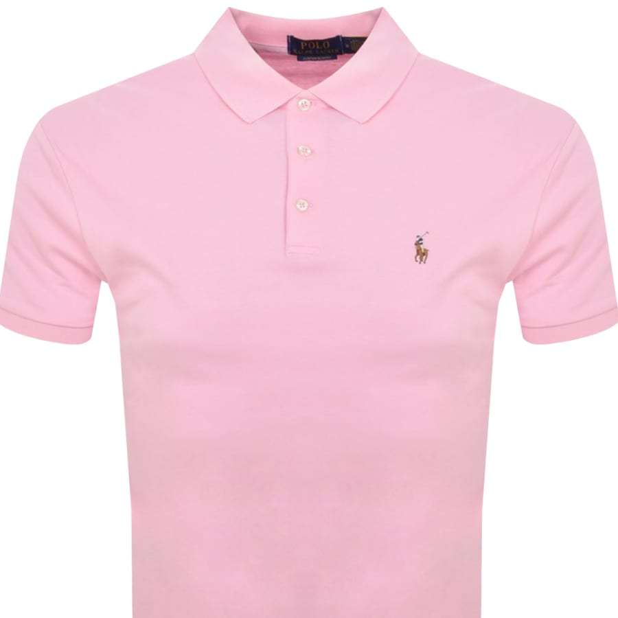 Image number 2 for Ralph Lauren Custom Slim Fit Polo T Shirt Pink