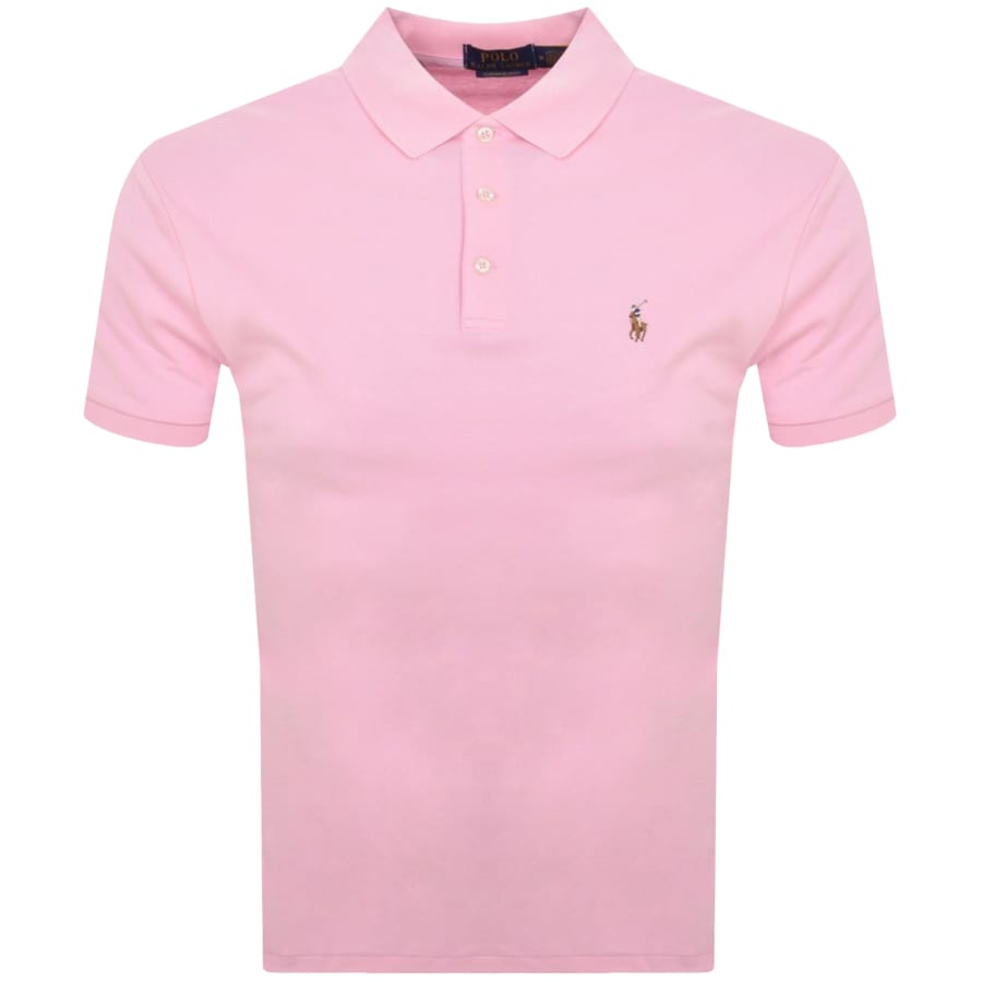 Image number 1 for Ralph Lauren Custom Slim Fit Polo T Shirt Pink