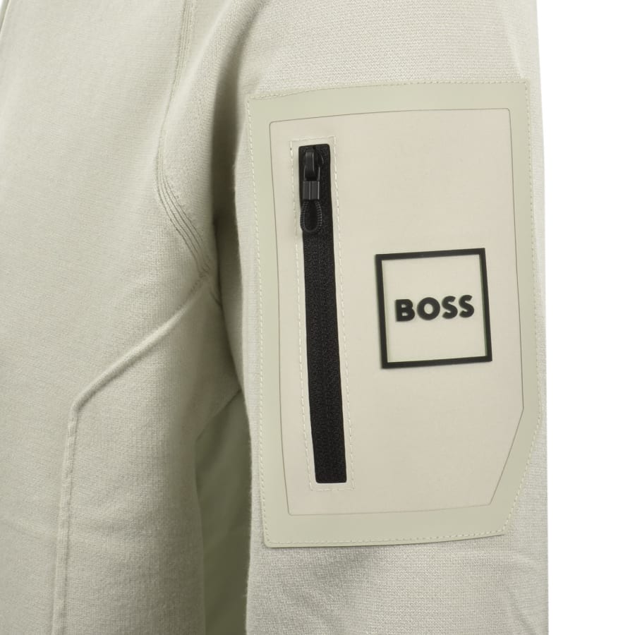 Image number 4 for BOSS Knit Panel Elevate Jacket Beige